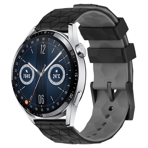 For Huawei Watch GT3 46mm 22mm Football Pattern Two-Color Silicone Watch Band(Black+Grey)
For Huawei Watch GT3 46mm 22mm Football Pattern Two-Color Silicone Watch Band(Black+Grey)