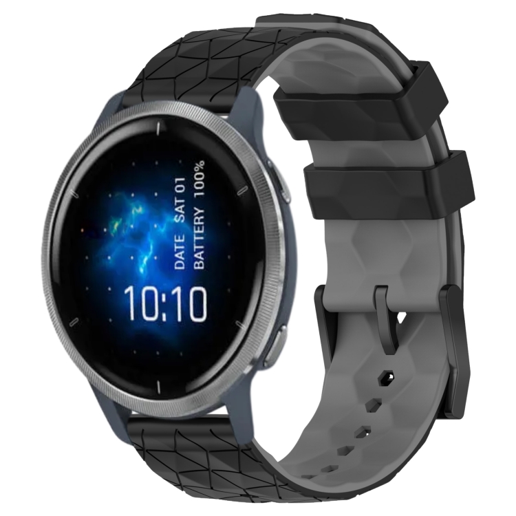 For Garmin Venu 2 22mm Football Pattern Two-Color Silicone Watch Band(Black+Grey)
For Garmin Venu 2 22mm Football Pattern Two-Color Silicone Watch Band(Black+Grey)