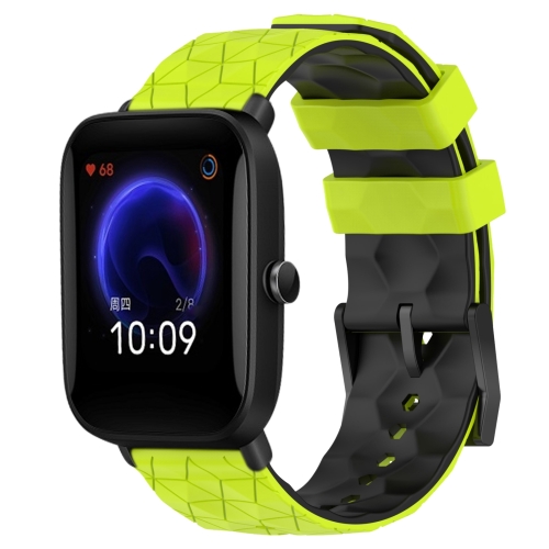 For Amazfit Pop 20mm Football Texture Two-Color Silicone Watch Band(Lime Green + Black)
For Amazfit Pop 20mm Football Texture Two-Color Silicone Watch Band(Lime Green + Black)