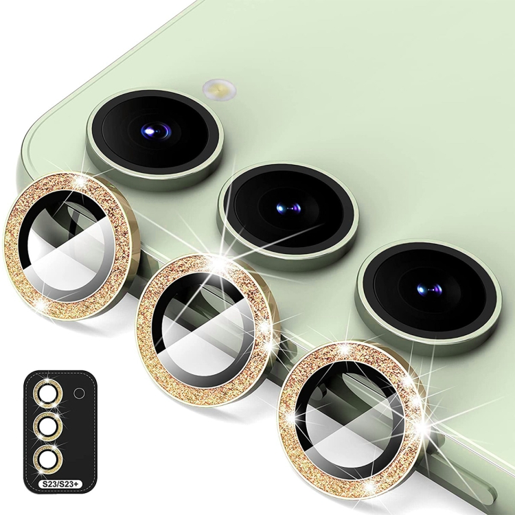 For Samsung Galaxy S23 5G / S23+ 5G ENKAY 9H Rear Camera Lens Glitter Aluminium Alloy Ring Tempered Glass Film(Gold)
For Samsung Galaxy S23 5G / S23+ 5G ENKAY 9H Rear Camera Lens Glitter Aluminium Alloy Ring Tempered Glass Film(Gold)