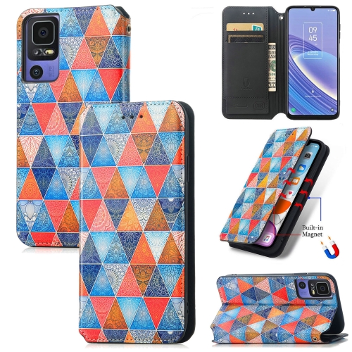 

For TCL 40 SE CaseNeo Colorful Magnetic Leather Phone Case(Rhombus Mandala)
