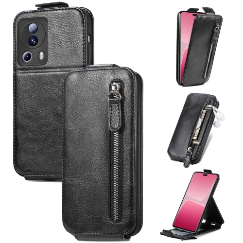 

For Xiaomi 13 Lite Zipper Wallet Vertical Flip Leather Phone Case(Black)