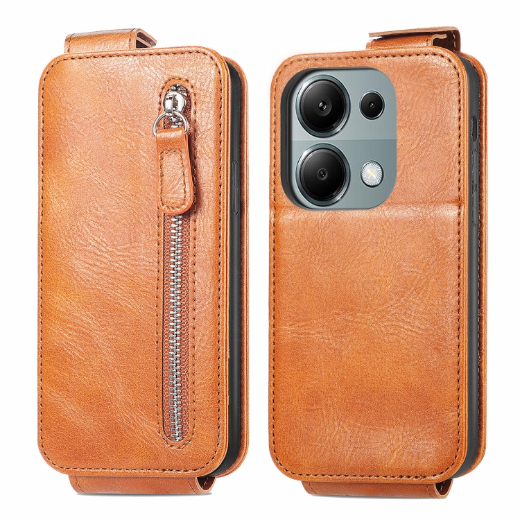 For Xiaomi Redmi Note 13 Pro 4G Zipper Wallet Vertical Flip Leather Phone Case(Brown)
For Xiaomi Redmi Note 13 Pro 4G Zipper Wallet Vertical Flip Leather Phone Case(Brown)
