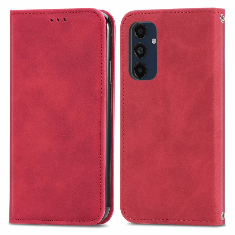 For Galaxy S24 FE 5G Retro Skin Feel Magnetic Leather Phone Case(Red)
For Galaxy S24 FE 5G Retro Skin Feel Magnetic Leather Phone Case(Red)