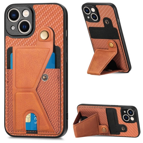For iPhone 14 Plus Carbon Fiber Wallet Flip Card K-shaped Holder Phone Case(Brown)
For iPhone 14 Plus Carbon Fiber Wallet Flip Card K-shaped Holder Phone Case(Brown)