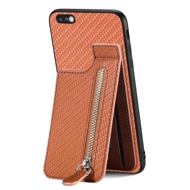 For iPhone 6 Plus / 6s Plus Carbon Fiber Vertical Flip Zipper Phone Case(Brown)
For iPhone 6 Plus / 6s Plus Carbon Fiber Vertical Flip Zipper Phone Case(Brown)