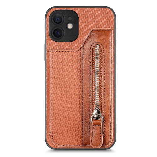 For iPhone 12 Carbon Fiber Horizontal Flip Zipper Wallet Phone Case(Brown)
For iPhone 12 Carbon Fiber Horizontal Flip Zipper Wallet Phone Case(Brown)
