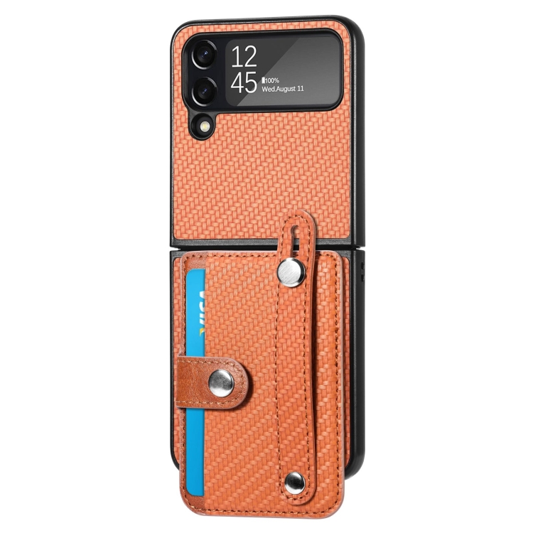 For Samsung Galaxy Z Flip Wristband Kickstand Card Wallet Back Cover Phone Case(Brown)
For Samsung Galaxy Z Flip Wristband Kickstand Card Wallet Back Cover Phone Case(Brown)