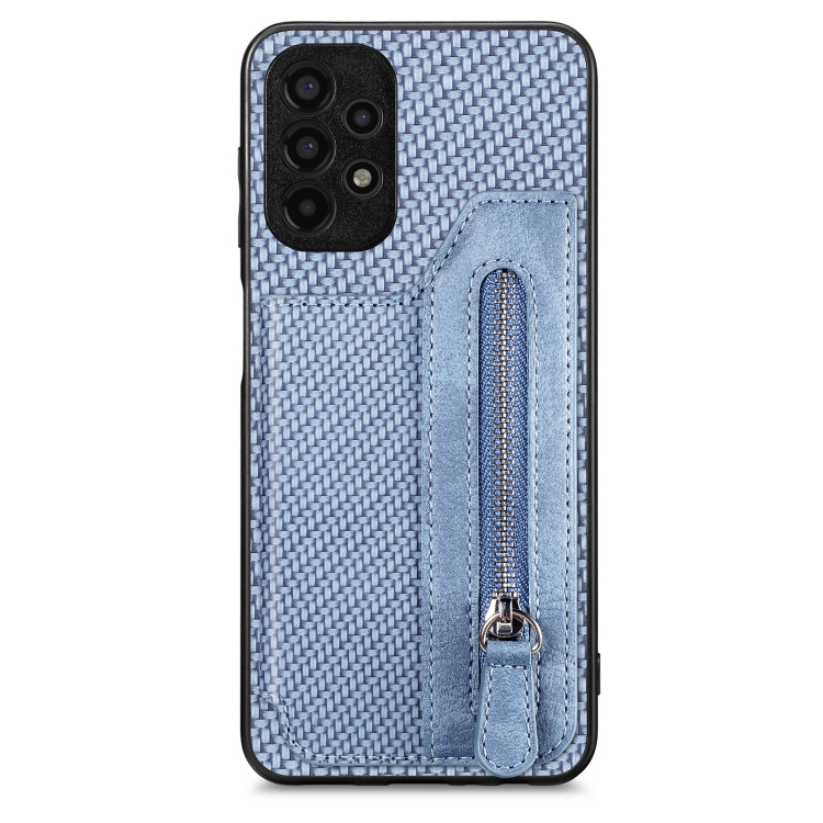For Samsung Galaxy A13 4G Carbon Fiber Horizontal Flip Zipper Wallet Phone Case(Blue)
For Samsung Galaxy A13 4G Carbon Fiber Horizontal Flip Zipper Wallet Phone Case(Blue)