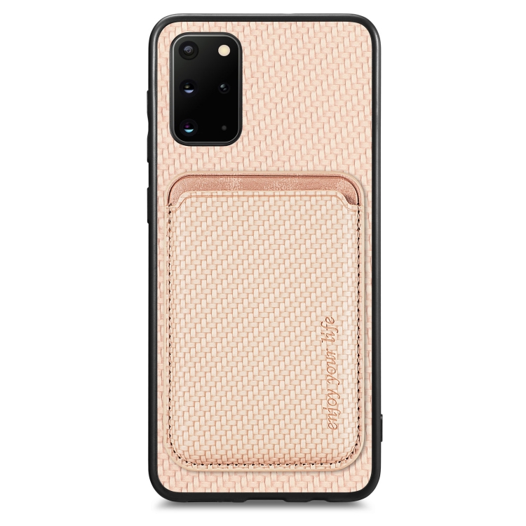 For Samsung Galaxy S20+ Carbon Fiber Leather Card Magsafe Magnetic Phone Case(Khaki)
For Samsung Galaxy S20+ Carbon Fiber Leather Card Magsafe Magnetic Phone Case(Khaki)
