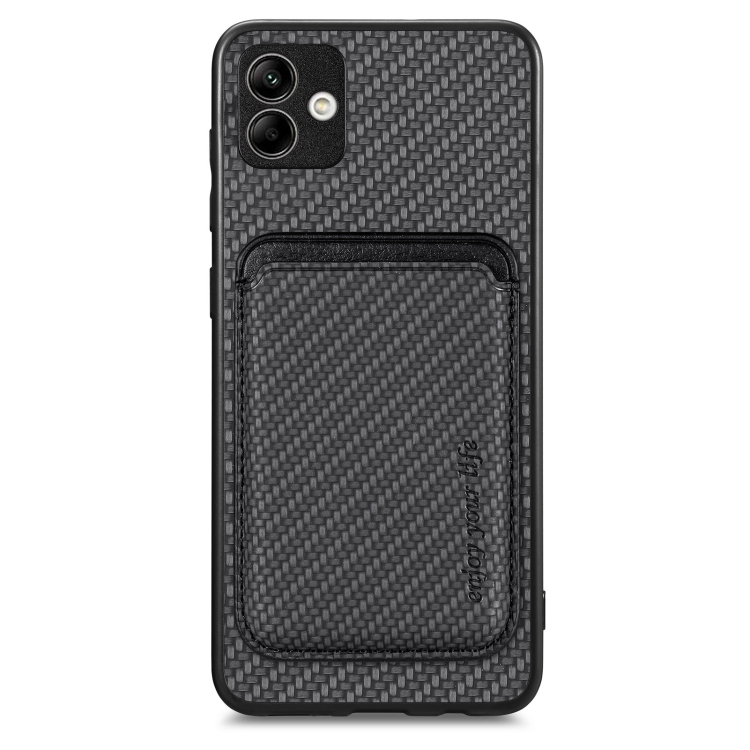 For Samsung Galaxy A04 4G Carbon Fiber Leather Card Magsafe Magnetic Phone Case(Black) 
For Samsung Galaxy A04 4G Carbon Fiber Leather Card Magsafe Magnetic Phone Case(Black)