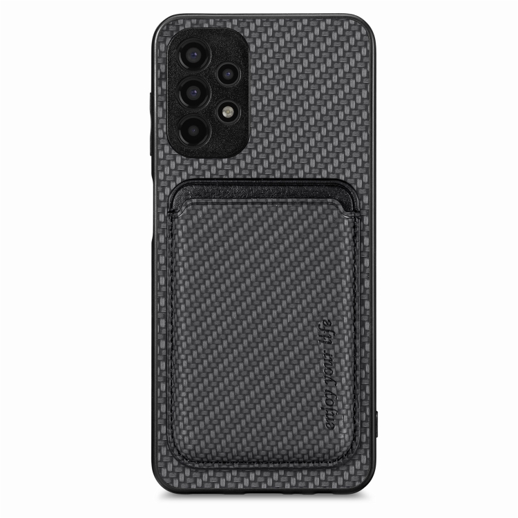 For Samsung Galaxy A13 4G Carbon Fiber Leather Card Magsafe Magnetic Phone Case(Black)
For Samsung Galaxy A13 4G Carbon Fiber Leather Card Magsafe Magnetic Phone Case(Black)