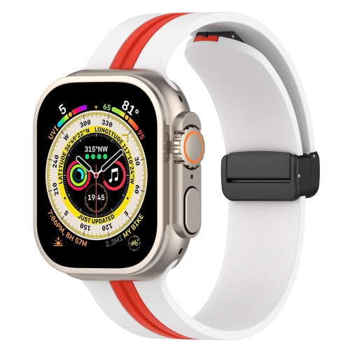 Magnetic Clasp Two-Color Silicone Watch Band For Apple Watch Ultra 49mm(White+Red)
Magnetic Clasp Two-Color Silicone Watch Band For Apple Watch Ultra 49mm(White+Red)