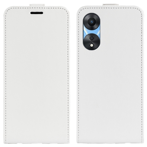 

For OPPO A58 R64 Texture Single Vertical Flip Leather Phone Case(White)