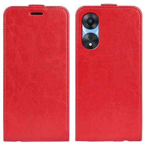 

For OPPO A58 5G R64 Texture Single Vertical Flip Leather Phone Case(Red)