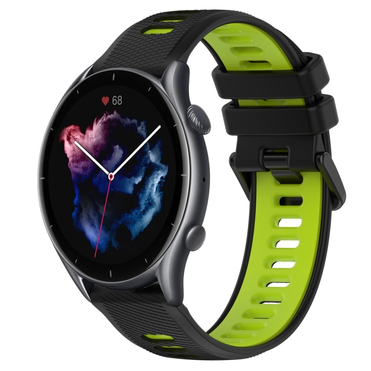 For Amazfit GTR 3 22MM Sports Two-Color Silicone Watch Band(Black+Green)
For Amazfit GTR 3 22MM Sports Two-Color Silicone Watch Band(Black+Green)