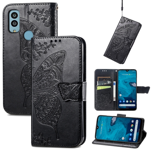For Kyocera Android One S10 Butterfly Love Flower Embossed Leather Phone Case(Black)
For Kyocera Android One S10 Butterfly Love Flower Embossed Leather Phone Case(Black)