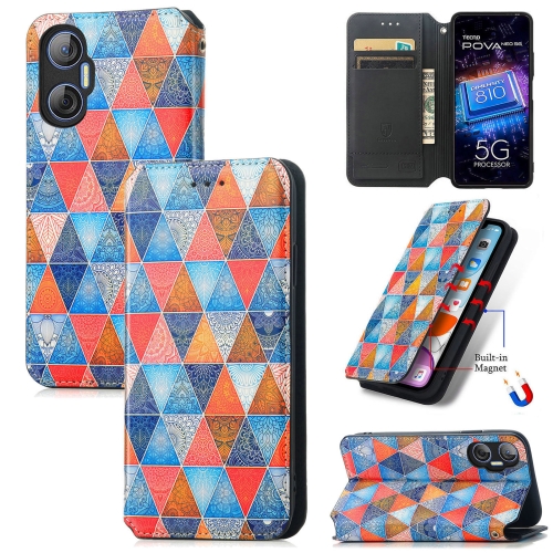 

For Tecno Pova Neo 5G CaseNeo Colorful Magnetic Leather Phone Case(Rhombus Mandala)