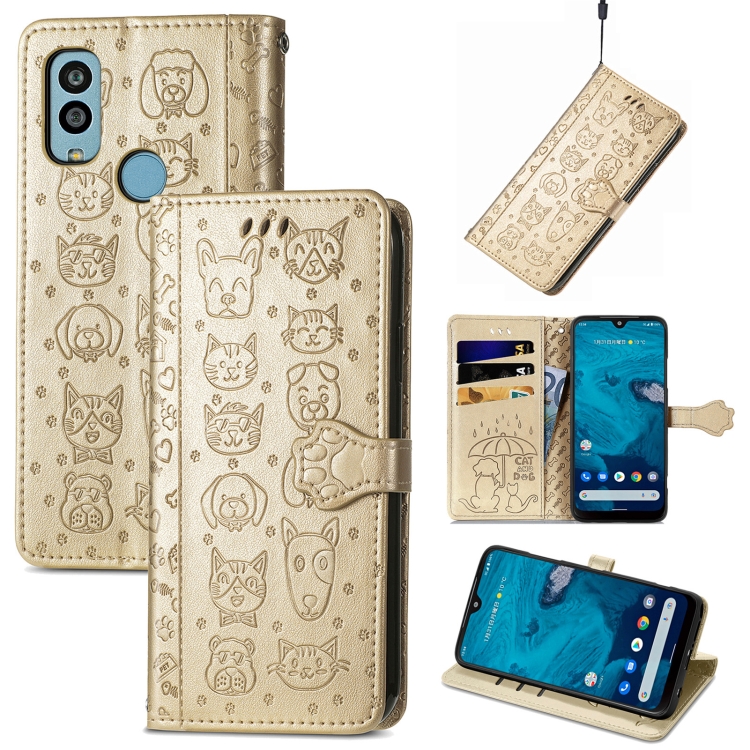 For Kyocera Android One S10 Cat and Dog Embossed Phone Leather Phone Case(Gold)
For Kyocera Android One S10 Cat and Dog Embossed Phone Leather Phone Case(Gold)