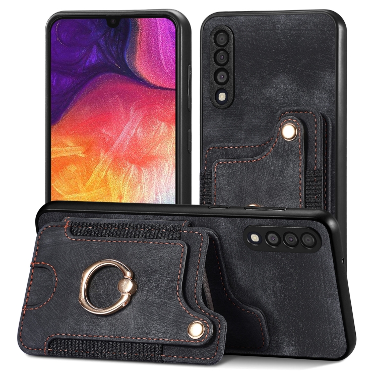 For Samsung Galaxy A50 Retro Skin-feel Ring Multi-card Wallet Phone Case(Black)
For Samsung Galaxy A50 Retro Skin-feel Ring Multi-card Wallet Phone Case(Black)