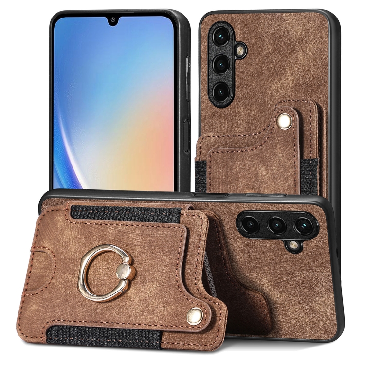 For Samsung Galaxy A34 5G Retro Skin-feel Ring Multi-card Wallet Phone Case(Brown)
For Samsung Galaxy A34 5G Retro Skin-feel Ring Multi-card Wallet Phone Case(Brown)