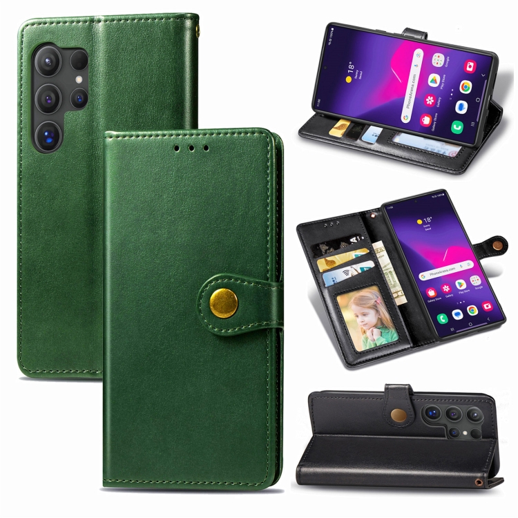 For Samsung Galaxy S25 Ultra 5G Retro Solid Color Buckle Leather Phone Case(Green)
For Samsung Galaxy S25 Ultra 5G Retro Solid Color Buckle Leather Phone Case(Green)