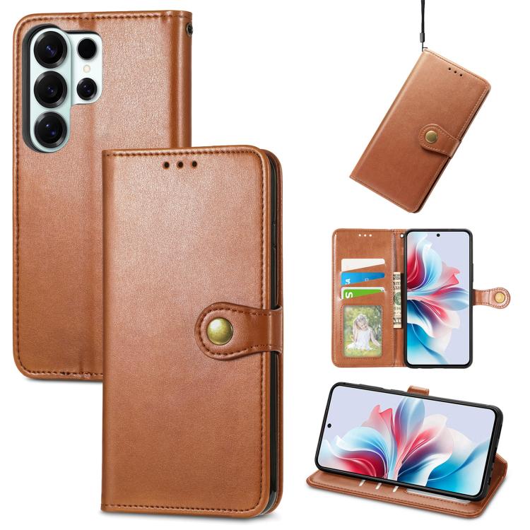 For Galaxy S26 Ultra 5G Retro Solid Color Buckle Leather Phone Case(Brown)
For Galaxy S26 Ultra 5G Retro Solid Color Buckle Leather Phone Case(Brown)