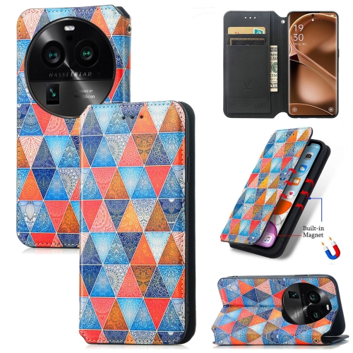 

For OPPO Find X6 Pro CaseNeo Colorful Magnetic Leather Phone Case(Rhombus Mandala)