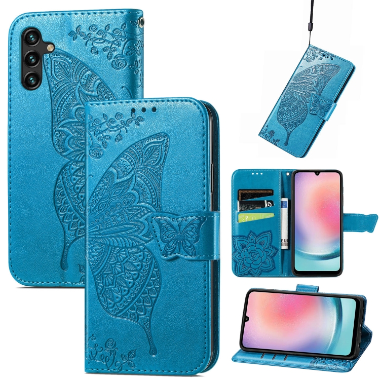 For Samsung Galaxy A24 4G Butterfly Love Flower Embossed Leather Phone Case(Blue)
For Samsung Galaxy A24 4G Butterfly Love Flower Embossed Leather Phone Case(Blue)