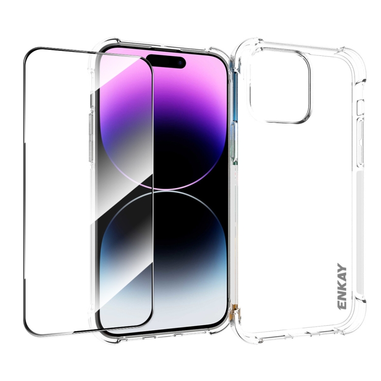 For iPhone 14 Pro ENKAY Hat-Prince Transparent TPU Shockproof Phone Case with Glass Film
For iPhone 14 Pro ENKAY Hat-Prince Transparent TPU Shockproof Phone Case with Glass Film