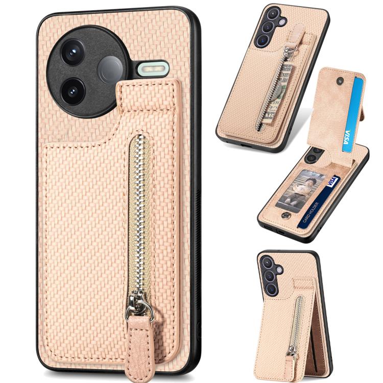 For Redmi K80 / Poco F7 Pro Carbon Fiber Vertical Flip Zipper Phone Case(Khaki)
For Redmi K80 / Poco F7 Pro Carbon Fiber Vertical Flip Zipper Phone Case(Khaki)