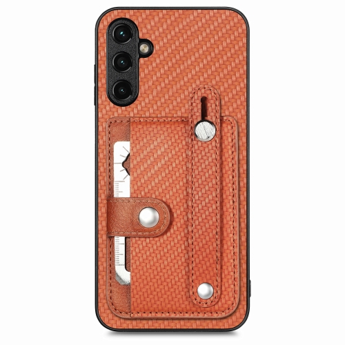 

For Samsung Galaxy A14 5G Wristband Kickstand Wallet Back Phone Case with Tool Knife(Brown)