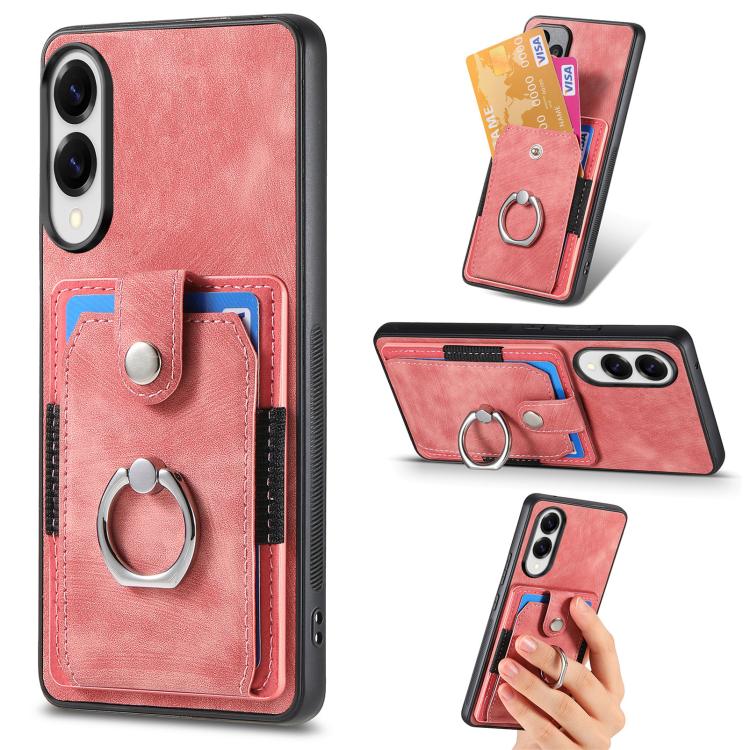 For Samsung Galaxy S25 Edge 5G Retro Skin-feel Ring Card Wallet Phone Case(Pink)
For Samsung Galaxy S25 Edge 5G Retro Skin-feel Ring Card Wallet Phone Case(Pink)