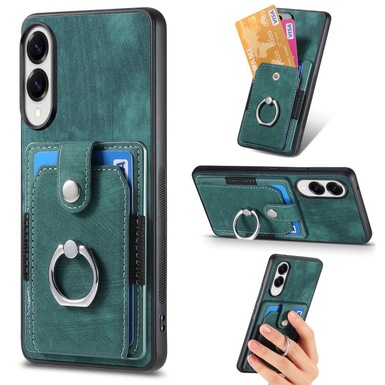For Samsung Galaxy S25 Edge 5G Retro Skin-feel Ring Card Wallet Phone Case(Green)
For Samsung Galaxy S25 Edge 5G Retro Skin-feel Ring Card Wallet Phone Case(Green)