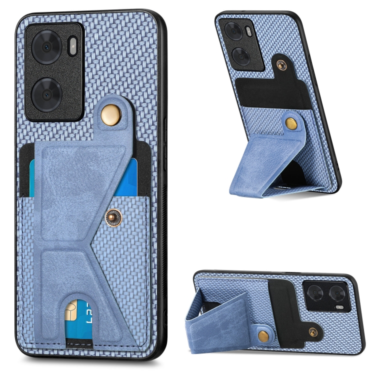 For OPPO A57 4G Carbon Fiber Wallet Flip Card K-shaped Holder Phone Case(Blue)
For OPPO A57 4G Carbon Fiber Wallet Flip Card K-shaped Holder Phone Case(Blue)