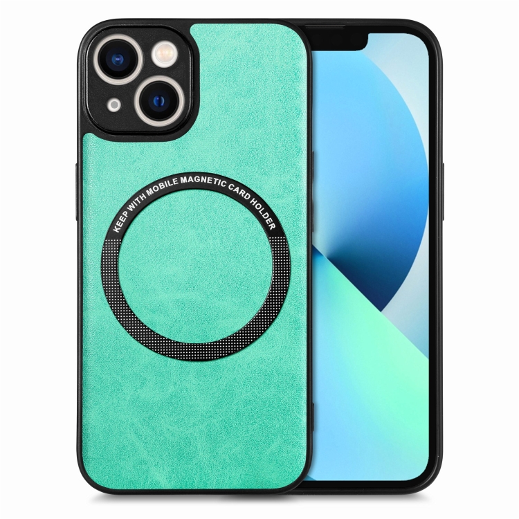 For iPhone 13 Solid Color Leather Skin Back Cover Phone Case(Green) 
For iPhone 13 Solid Color Leather Skin Back Cover Phone Case(Green)