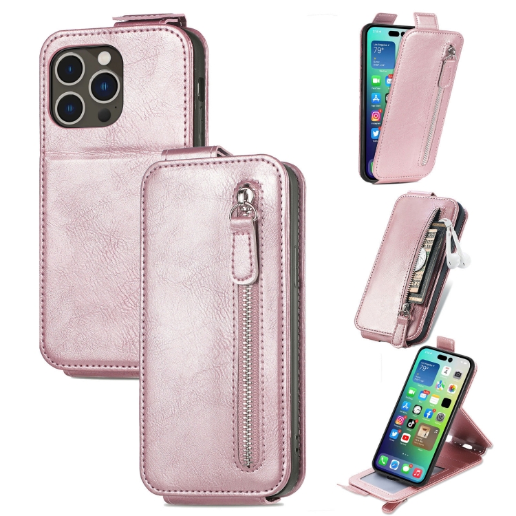 For iPhone 15 Pro Max Zipper Wallet Vertical Flip Leather Phone Case(Pink)
For iPhone 15 Pro Max Zipper Wallet Vertical Flip Leather Phone Case(Pink)