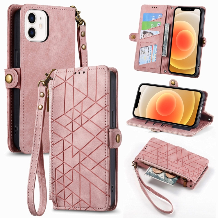 For iPhone 12 mini Geometric Zipper Wallet Side Buckle Leather Phone Case(Pink)
For iPhone 12 mini Geometric Zipper Wallet Side Buckle Leather Phone Case(Pink)