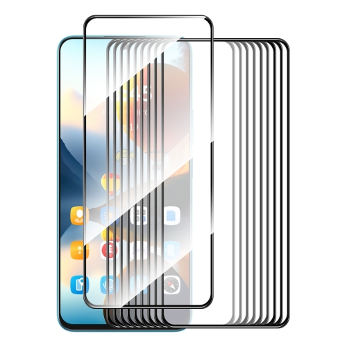 

For Xiaomi Poco M6 Pro 5G 10pcs ENKAY Hat-Prince Full Glue High Aluminum-silicon Tempered Glass Film