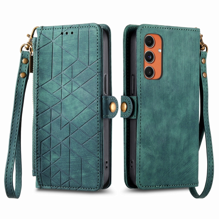 For Samsung Galaxy C55 Geometric Zipper Wallet Side Buckle Leather Phone Case(Green)
For Samsung Galaxy C55 Geometric Zipper Wallet Side Buckle Leather Phone Case(Green)