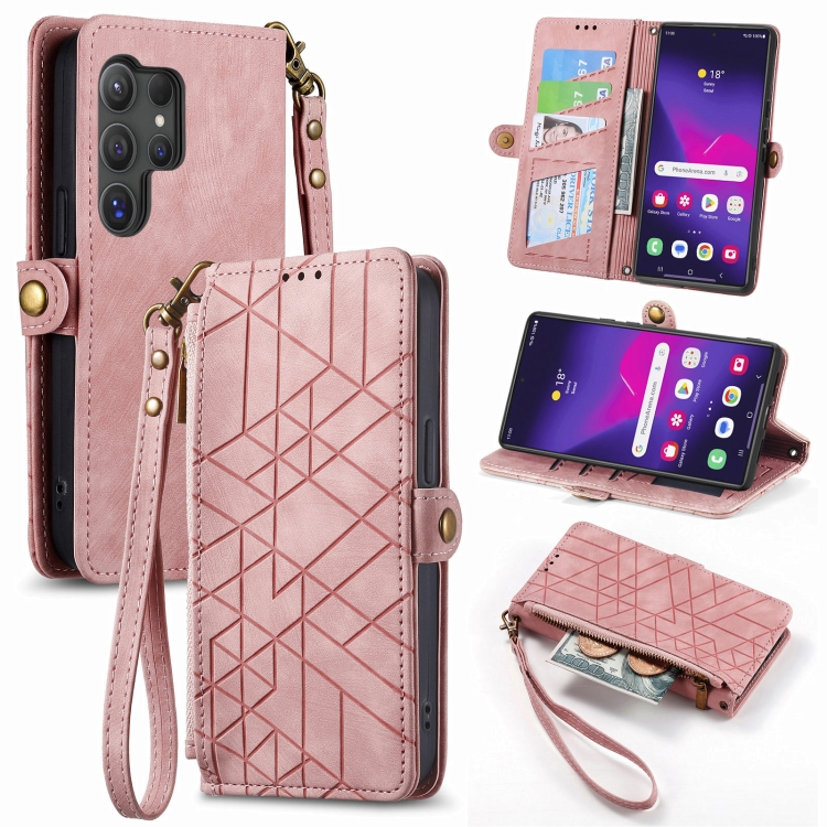 For Samsung Galaxy S25 Ultra 5G Geometric Zipper Wallet Side Buckle Leather Phone Case(Pink)
For Samsung Galaxy S25 Ultra 5G Geometric Zipper Wallet Side Buckle Leather Phone Case(Pink)