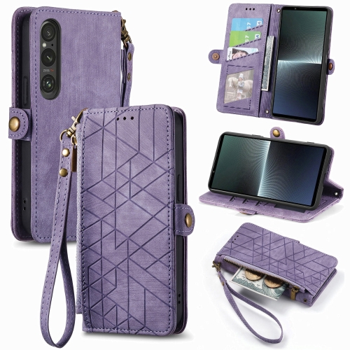 For Sony Xperia 5 IV Geometric Zipper Wallet Side Buckle Leather Phone Case(Purple)
For Sony Xperia 5 IV Geometric Zipper Wallet Side Buckle Leather Phone Case(Purple)