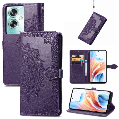 

For OPPOA79 5G / A2 5G Mandala Flower Embossed Leather Phone Case(Purple)