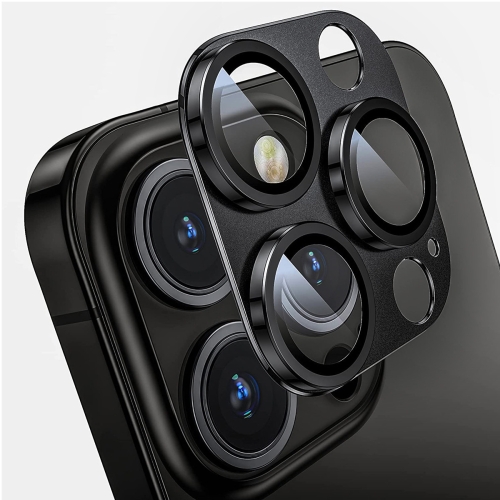 

For iPhone 15 Pro / 15 Pro Max ENKAY Anti-reflection Camera Lens Aluminium Alloy Tempered Glass Film(Black)