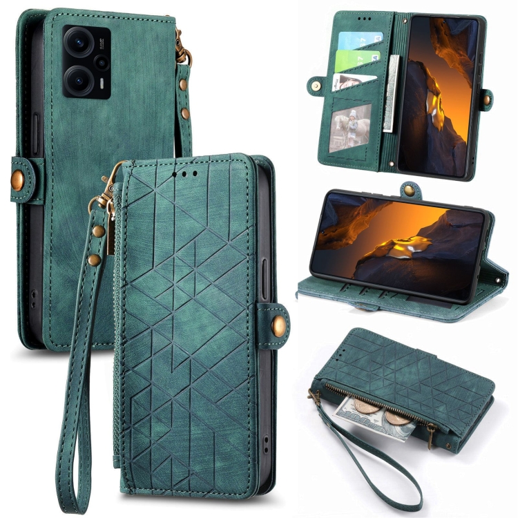 For Xiaomi F5 5G Geometric Zipper Wallet Side Buckle Leather Phone Case(Green)
For Xiaomi F5 5G Geometric Zipper Wallet Side Buckle Leather Phone Case(Green)