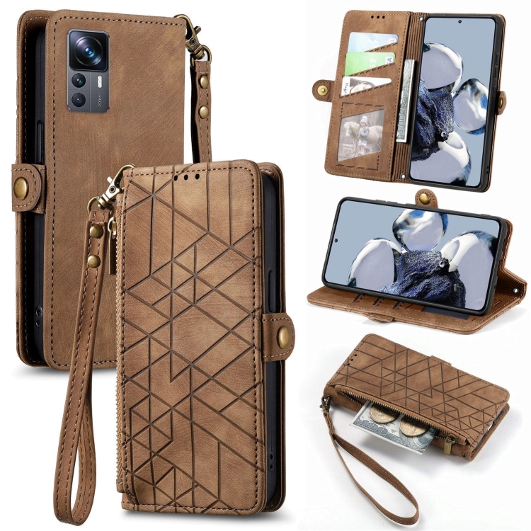 For Xiaomi 12T / 12T Pro Geometric Zipper Wallet Side Buckle Leather Phone Case(Brown)
For Xiaomi 12T / 12T Pro Geometric Zipper Wallet Side Buckle Leather Phone Case(Brown)