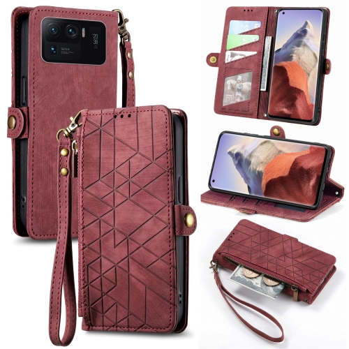 For Xiaomi 11 Ultra Geometric Zipper Wallet Side Buckle Leather Phone Case(Red)
For Xiaomi 11 Ultra Geometric Zipper Wallet Side Buckle Leather Phone Case(Red)