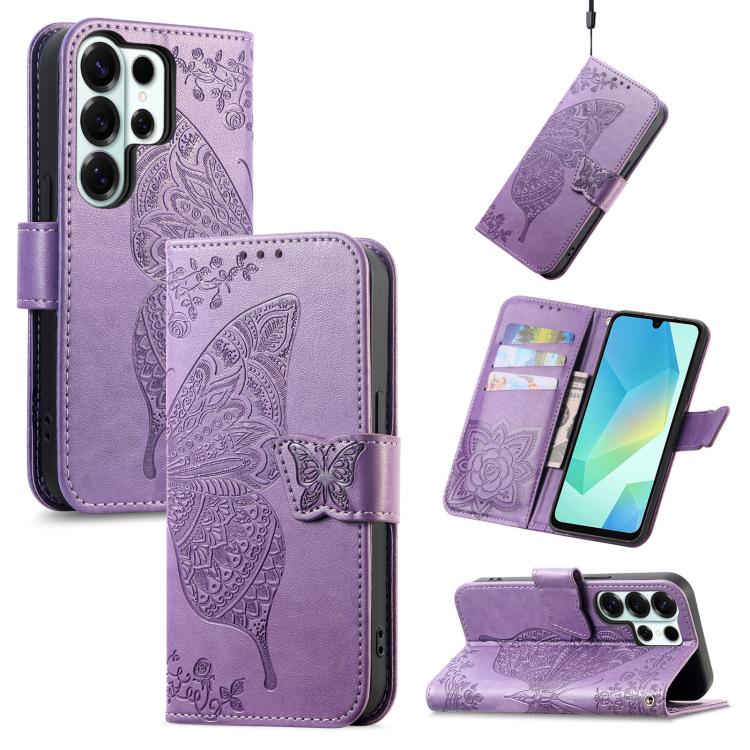 For Samsung Galaxy S26 Ultra 5G Butterfly Love Flower Embossed Leather Phone Case(Light Purple)
For Samsung Galaxy S26 Ultra 5G Butterfly Love Flower Embossed Leather Phone Case(Light Purple)
