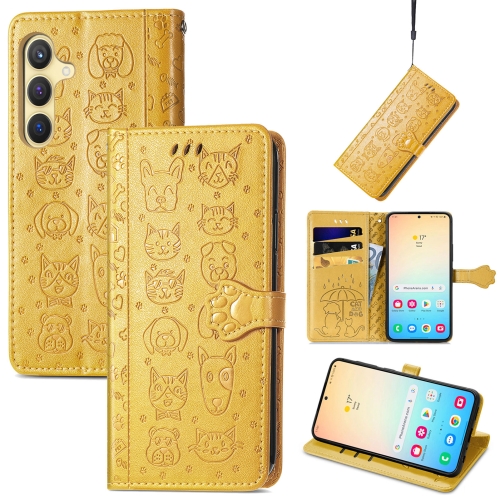 For Samsung Galaxy S24+ 5G Cat and Dog Embossed Leather Phone Case(Yellow)
For Samsung Galaxy S24+ 5G Cat and Dog Embossed Leather Phone Case(Yellow)