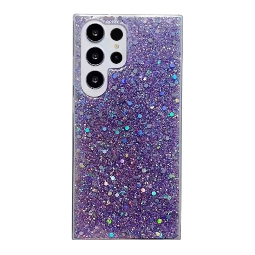 

For Samsung Galaxy S24 Ultra 5G Glitter Sequins Epoxy TPU Phone Case(Purple)